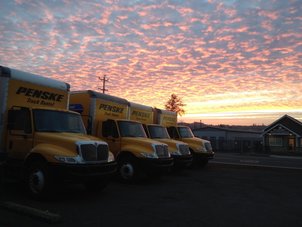 eugene penske trucks sunset photo